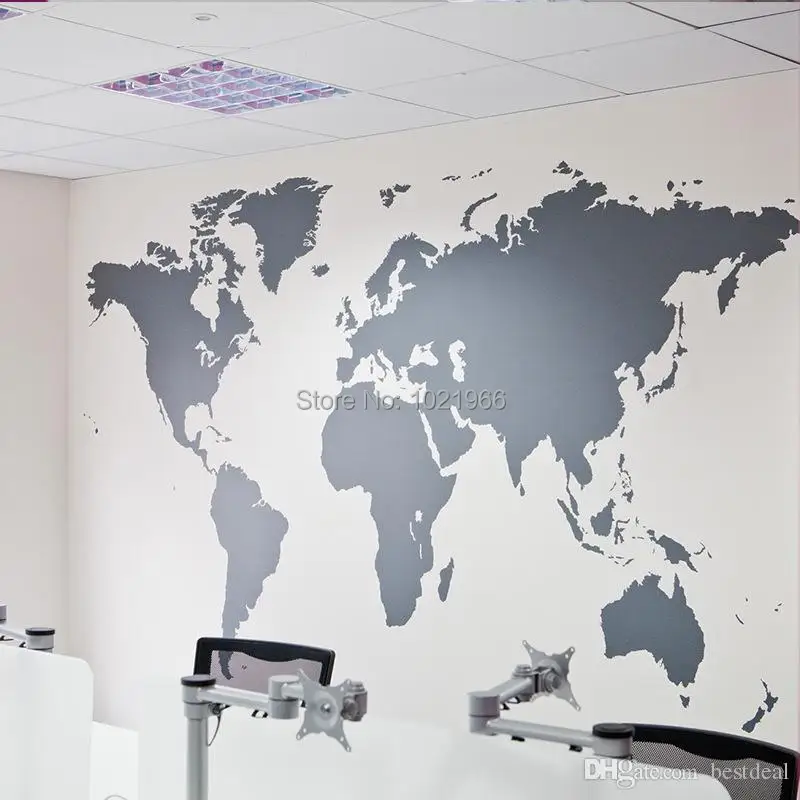 50pcs world map wall stickers decorative stickers family office classroom wall decal fashion wall decals poster zy8278 in wall stickers from home garden