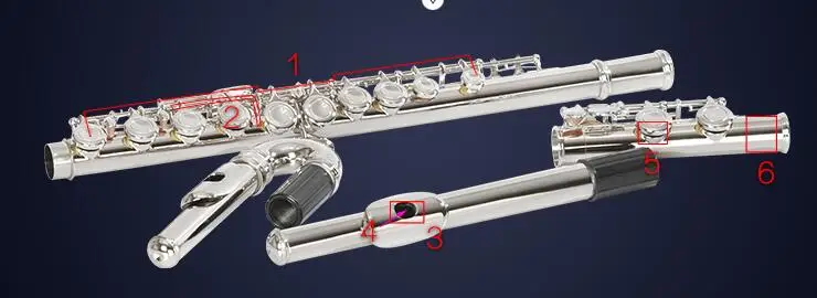 C тон флейта изгиб ребенка флейта двойная флейта голова 16 отверстие C тон флейта 16 отверстие никелированный