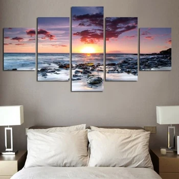 

Sea Sunrise Canvas Painting Canvas Pictures Wall Art Framed For Living Room