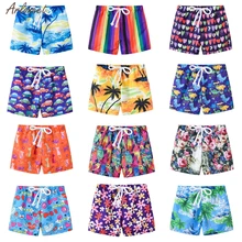 Новые Детские Летние плавки одежда для купания для мальчиков летняя одежда для купания с принтом для маленьких мальчиков купальный костюм Пляжные штаны Повседневная одежда