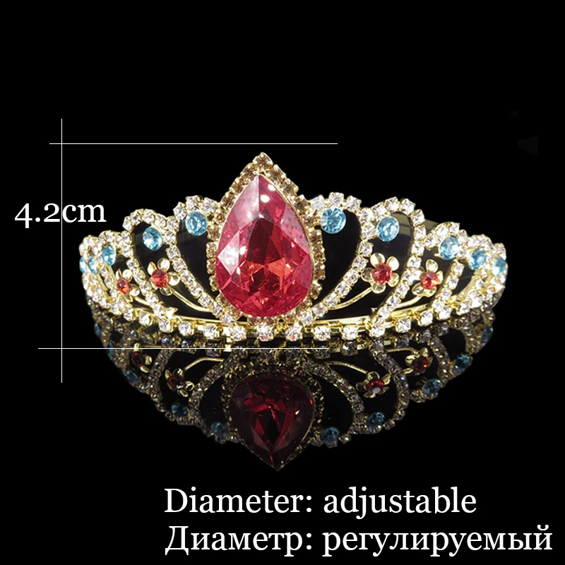 Big Princess Tiara Red Crown Crystal Rhinestone Wedding Accessories Pearl Headband Bridal Hair Headdress Girl Hair Jewelry