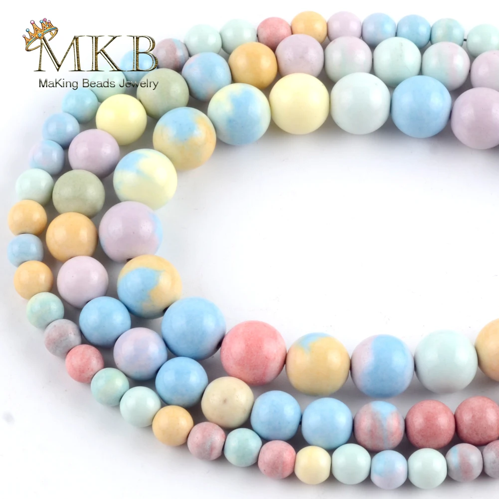 

Natural Stone Beads 6/8/10mm Rainbow Alashan Stone Rock Round Beads For Jewelry Making Diy Handmade Bracelets Jewellery 15inch