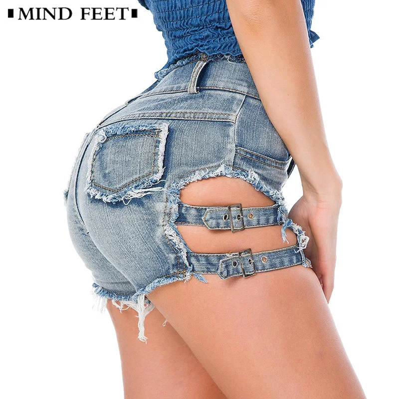 MIND FEET Sexy Ripped Hole Cool Jeans 