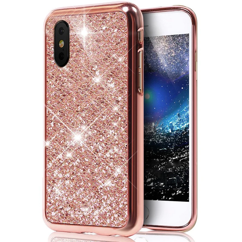 

Bling Glitter Soft Back Cover Case For Apple iPhone XS Max 5 5S SE 6 6S Plus 7 8 Plus X Ten 10 XR XS Case Phone Protector Coque
