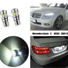 Deecholl 6 шт. Автомобильный светодиодный светильник лампы для Mercedes C-Class W204 2007-2012, Canbus Белый парковочный зазор номерного знака