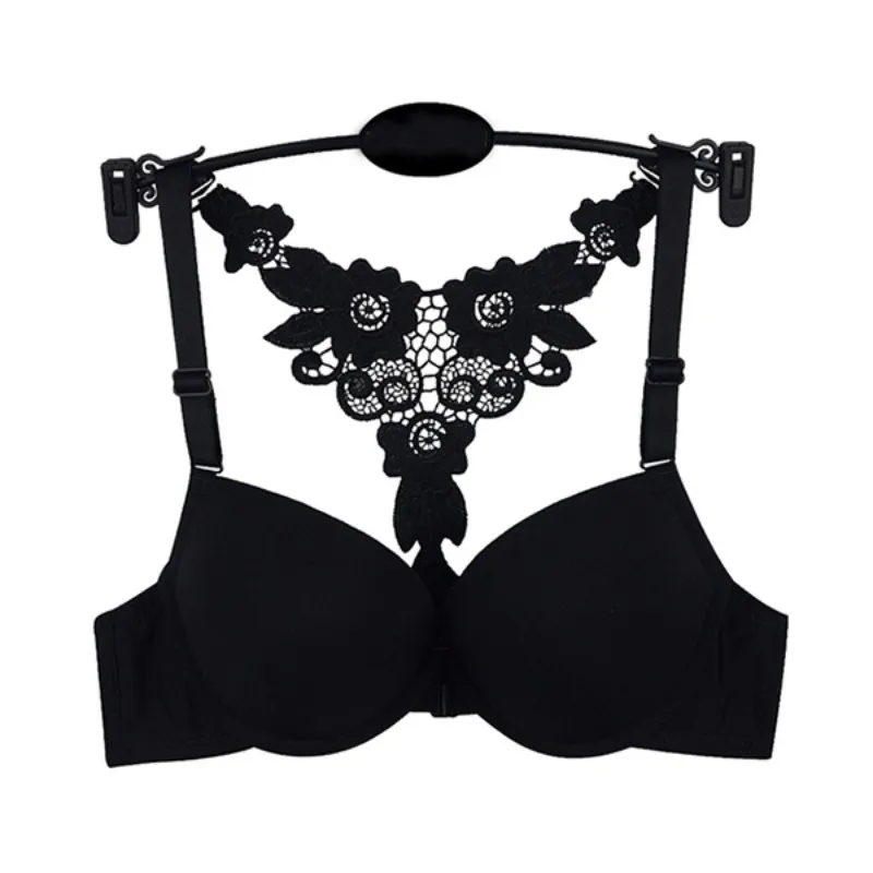 Women Lingerie Front Closure Lace Racer Back Racerback Push Up Seamless Bra