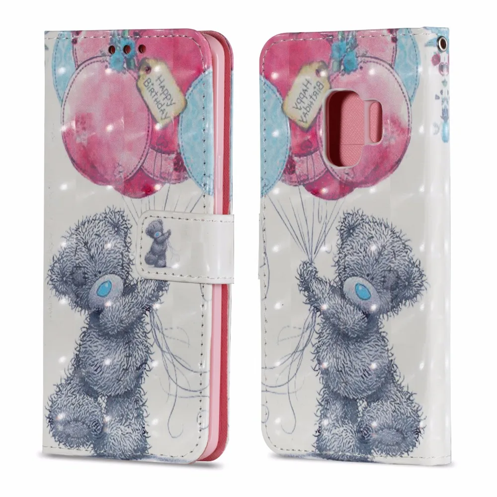 Cartoon For Samsung Galaxy S9 S9 Plus Note 8 Case Flip PU Wallet Card Holder Cover For iPhone X Smart Wallet Case Unicorn        (69)