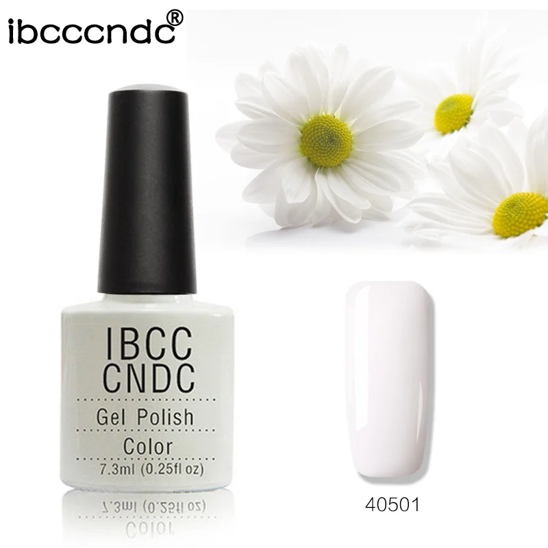 

IBCCCNDC 7.3ml LED UV Nail Gel Long Lasting Gel Lacquer DIY Nail Art Colorful Nail Gel Varnish UV Lamp Curing Pure White 40501