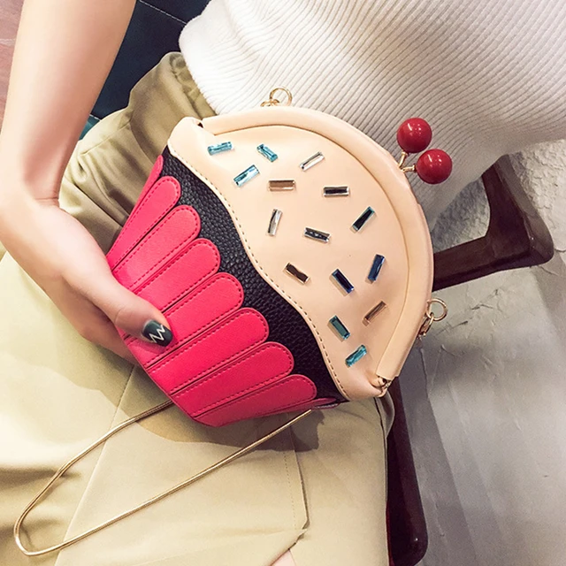 Cupcake Cake Shape Women S Shoulder Bags Colorful Pu Leather Cupcake Cake Shape Women S Shoulder Bags Colorful Pu Leather Messenger Handbag