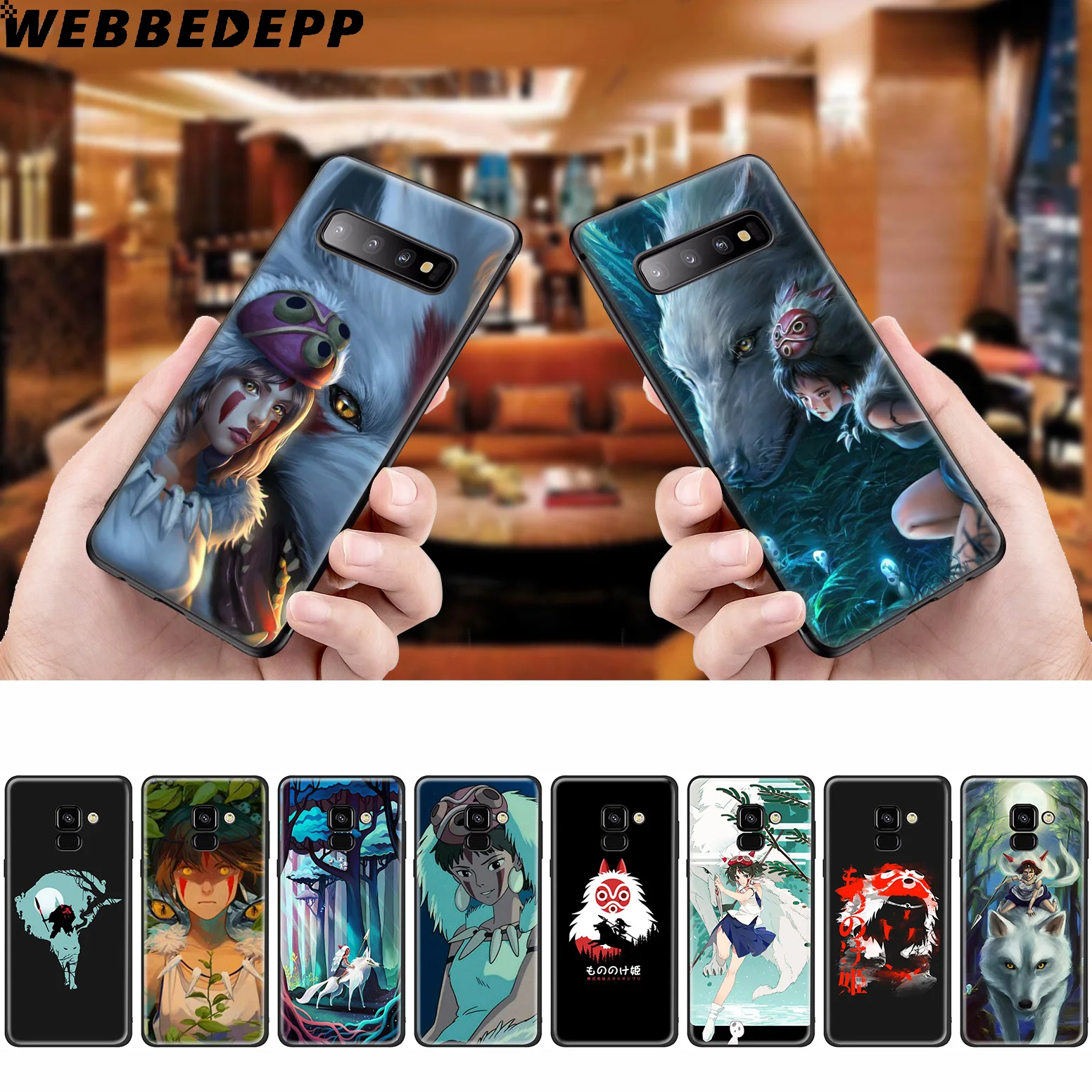 WEBBEDEPP Princess Mononoke Silicone Case for Samsung Galaxy A3 A5 A6 A7 A8 A9 A10 A20 A30 A40 A50 A70 M10 M20 M30 |
