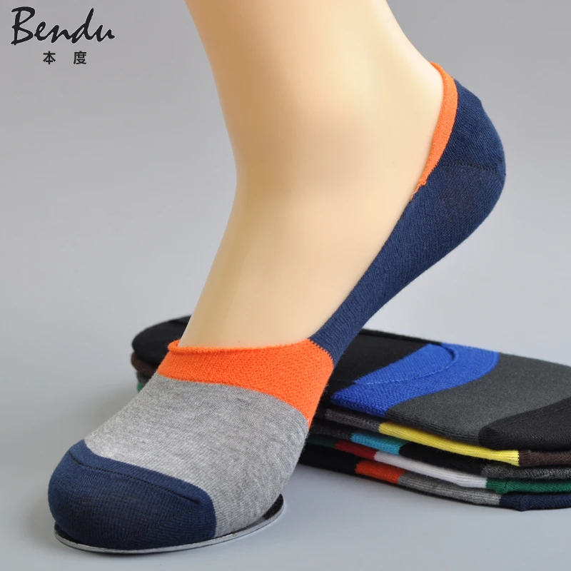 

Men Cotton No Show Socks Anti-Slip Slippers Comfortable Deodorant Breathable Casual Young Colorful Man Sock(5 Pairs / Lot)