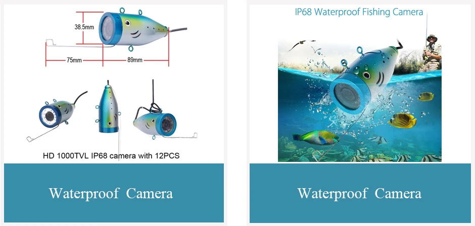 Товары для продажи, 15 м, кабель, рыболокатор, подводная камера, 7 дюймов, 1000TVL, HD, водонепроницаемая, для подводной рыбалки, камера с 12 шт., светодиодный фонарь