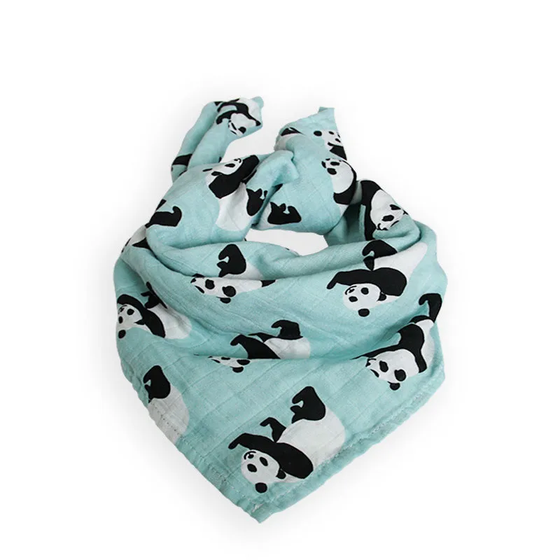 1 шт. 60x60 см муслиновый хлопок детское одеяло для новорожденных, детский комбинезон, прокладочная салфетка 2 Слои газовое Полотенца Детские шарф платок Рождественский подарок - Цвет: Panda