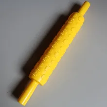 4 шт./лот) FDA высокое качество Пластик желтый Дейзи Pattern Торт Помадка скалкой HB0483