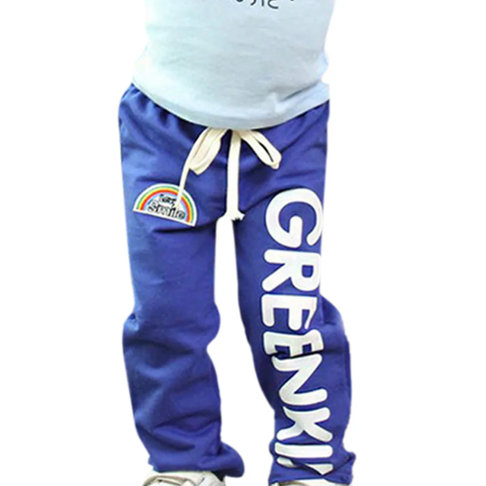 

2-6Y Baby Kids Pants Boys Long Pants Trousers Fashion Rainbow Pattern Cotton Bottoms Hot Selling