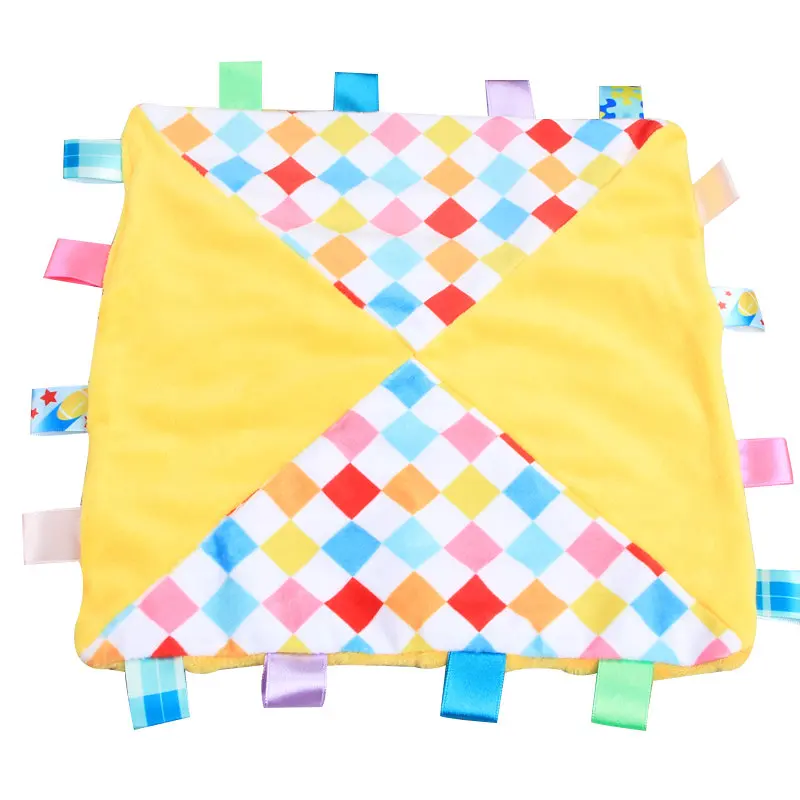 Новая мягкая квадратная кукла плюшевые игрушки, одеяло с Тагами, полотенце, детские спокойные салфетки, детское полотенце - Цвет: D