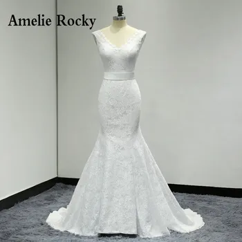 

Vestido De Casamento Simple Lace Mermaid Wedding Dress Lace Up Back Cheap Wedding Dress China Online