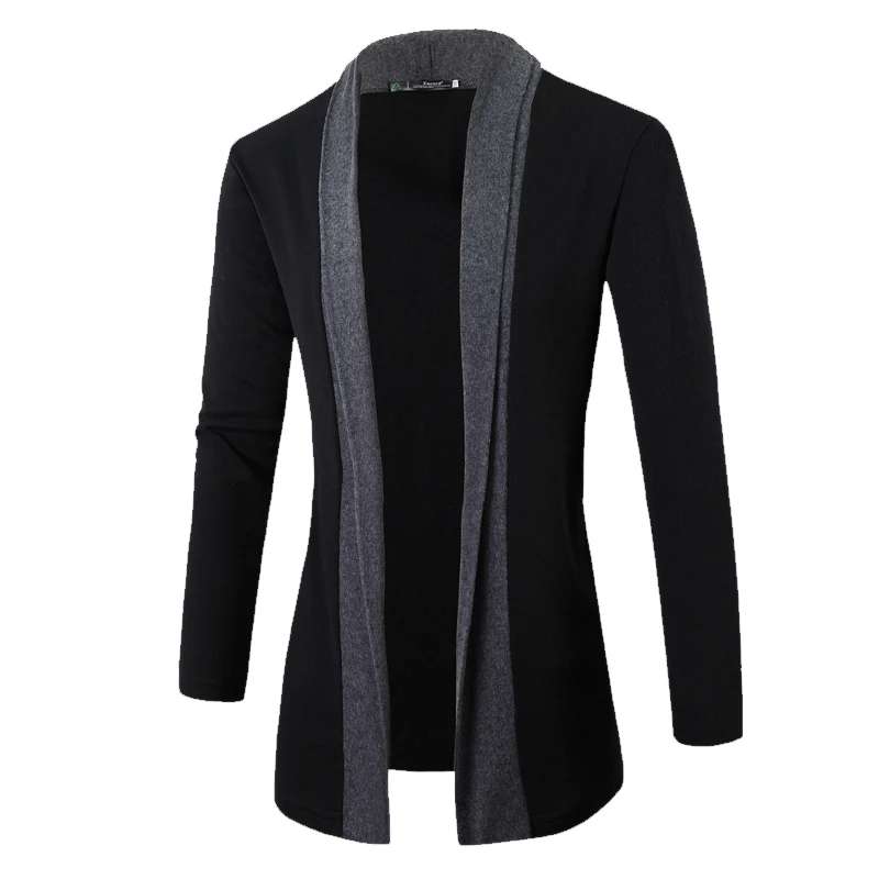 Office Sleeve Solid Lapel Cardigan Casual Shawl Knit Men