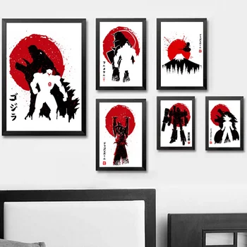 

Japanese Abstract Watercolor Anime Wall Art Paint Wall Decor Canvas Prints Canvas Art Poster Oil Paintings No Frame