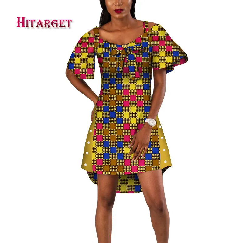 

Hitarget 2019 African fashion Ladies dashiki Sexy Dresses for Women ankara wax Print Women summer Dress for party dress WY4907