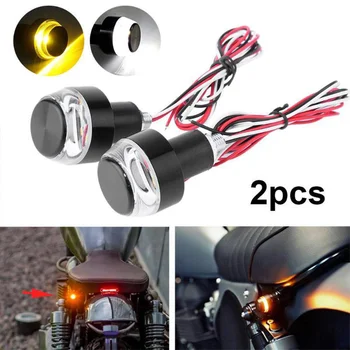 

12V Motorcycle Handlebar End LED Turn Signal Light Handle Bar Grip Side Direction Light Modified Lamp Motorcycle Accessories