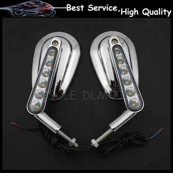 

Silver Muscle Rear View Mirrors & LED Front Turn Signals For Harley V ROD VRSCF