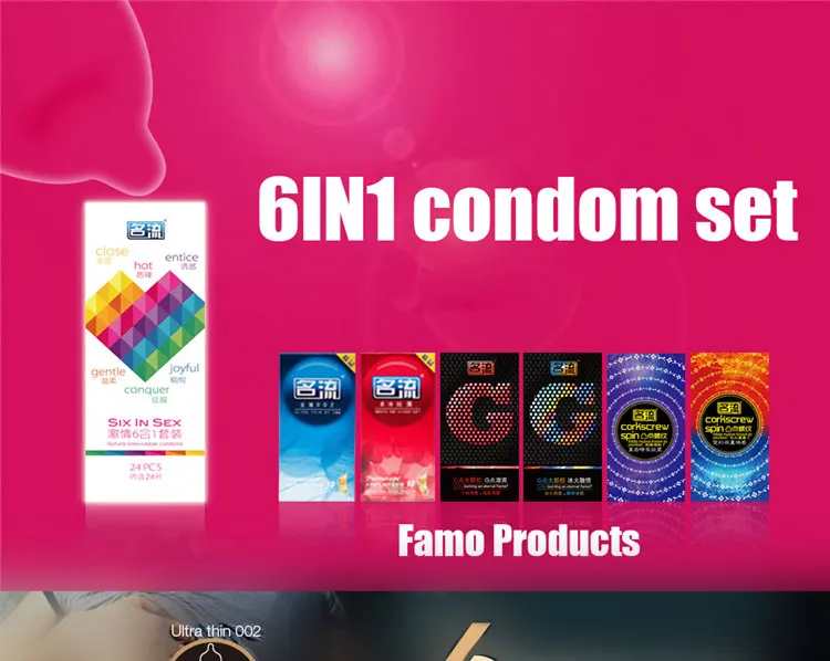 Six In Sex 24 Pieces/Box Amazing Condoms Value Smooth Ribbed Corkscrew Condoms Horny Men Women Adult Contraception 1 Six In Sex 24 Pieces/Box Amazing Condoms Value Smooth Ribbed Corkscrew Condoms Horny Men Women Adult Contraception 1