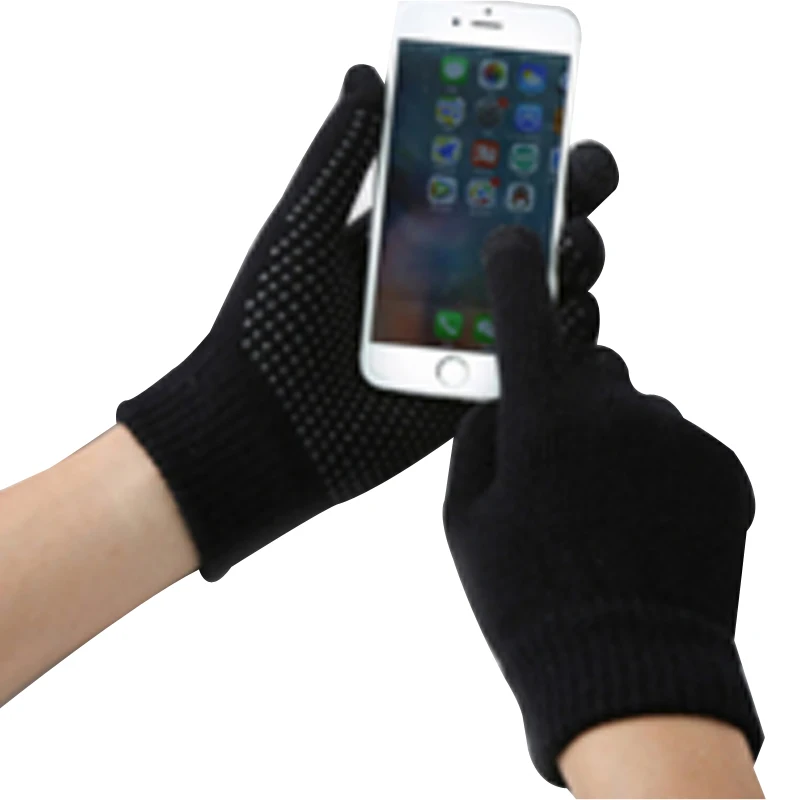 

NIBESSER Men's Knitted Gloves Winter Autumn Male Touch Screen Gloves High Quality Plus Thin Velvet Solid Warm Mittens Business