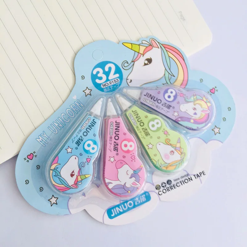 

4 pcs/pack Kawaii Unicorn Practical Correction Tape Promotional Gift Stationery Student Prize School Office Supply