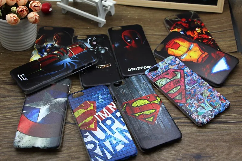 Чехол Marvel Hero, Капитан Америка, щит Дэдпул, Супермен, чехол Capinhas для Apple iPhone 8, 7, 6, 6S Plus, 5S, SE, тонкий жесткий чехол, Бэтмен