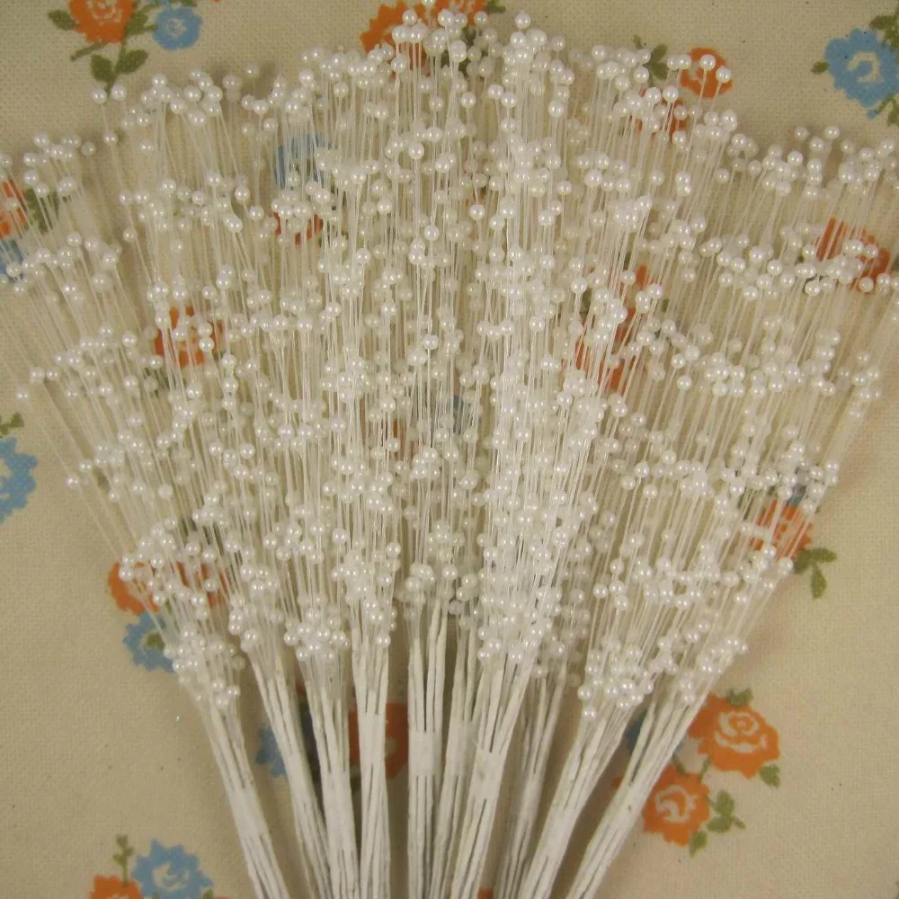 

Free shipping Wholesale 200pcs/Lot 3mm x 23cm Spurting White Pearl Sticks Decorate Wedding Bouquet Cakes Accessory 004001001
