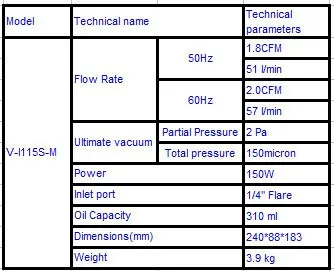 Новый высоконадежный роторный вакуумный насос Hvac V-I115S-M 220 В 150 Вт Подходит для R410A R134A R22 R407C R12