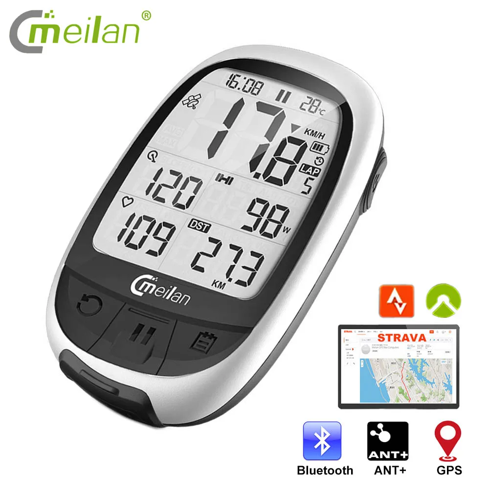 Meilan M1 GPS для велосипеда компьютер Беспроводной велосипеда Скорость ometer Mtb Велоспорт одометр спидометр Скорость Cadans Сенсор монитор сердечного ритма на выбор - Цвет: Meilan M2