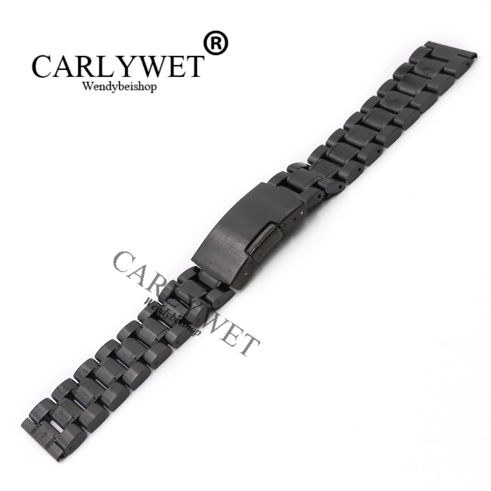 CARLYWET 14 16 18 19 20 22 24 26 28 мм серебристо-черные двухцветные часы из розового золота, браслет для часов, часы-браслет для часов, часы-браслет