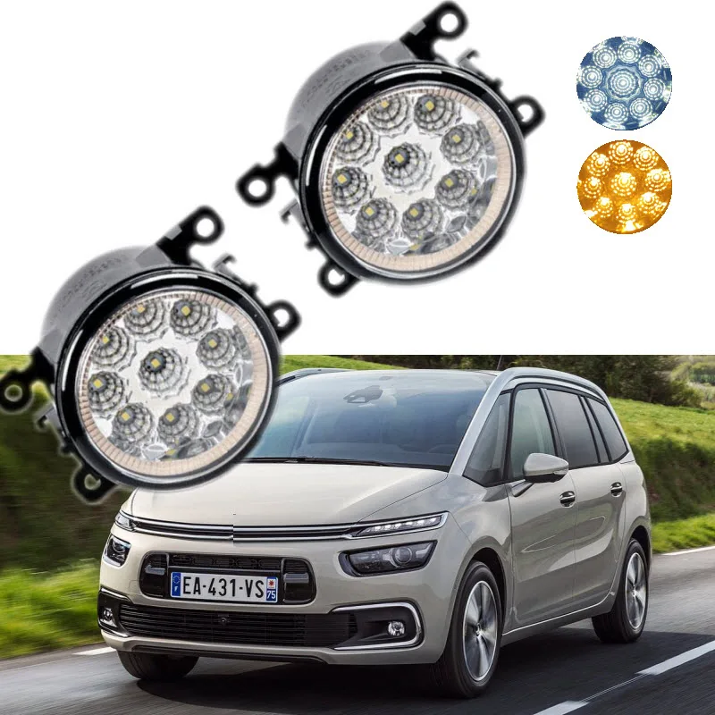 

For Citroen C4 Picasso / C4 Grand Picasso 2006-2017 9-Pieces Leds Chips LED Fog Light Lamp H11 H8 12V 55W Halogen Fog Lights