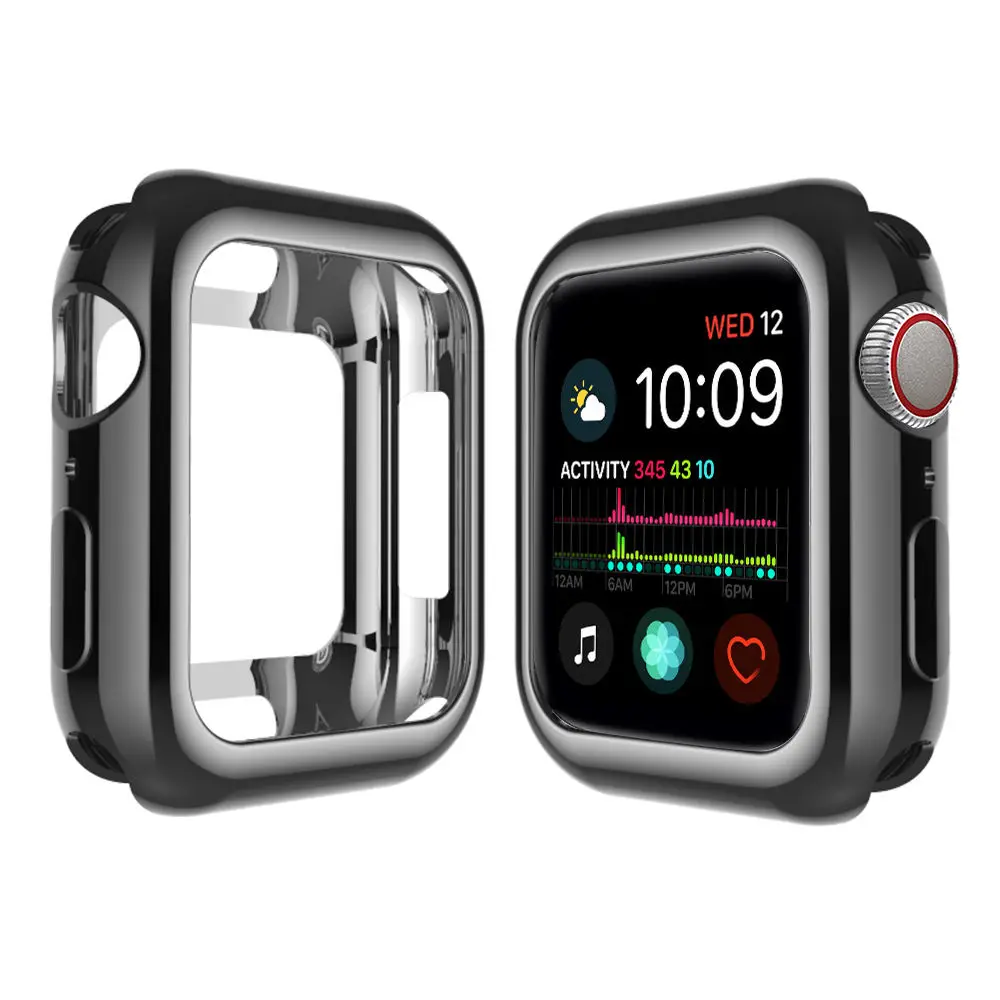 KINGBEIKE Fashionable Full Protective Watch Case Frame For Apple Watch Series 4 Colorful TPU Case For iWatch 40mm 44mm KINGBEIKE Fashionable Full Protective Watch Case Frame For Apple Watch Series 4 Colorful TPU Case For iWatch 40mm 44mm