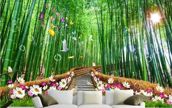 

3d room wallpaper custom mural non-woven wall sticker 3 d scenery bamboo forest path painting photo 3d wall murals wallpaper