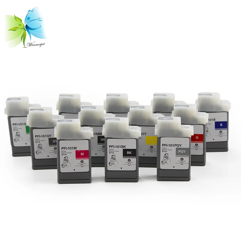 

WINNERJET 130ml PFI101 Compatible Ink Cartridge Full of Pigment ink and One Time Use Chip for Canon IPF5000 Printer