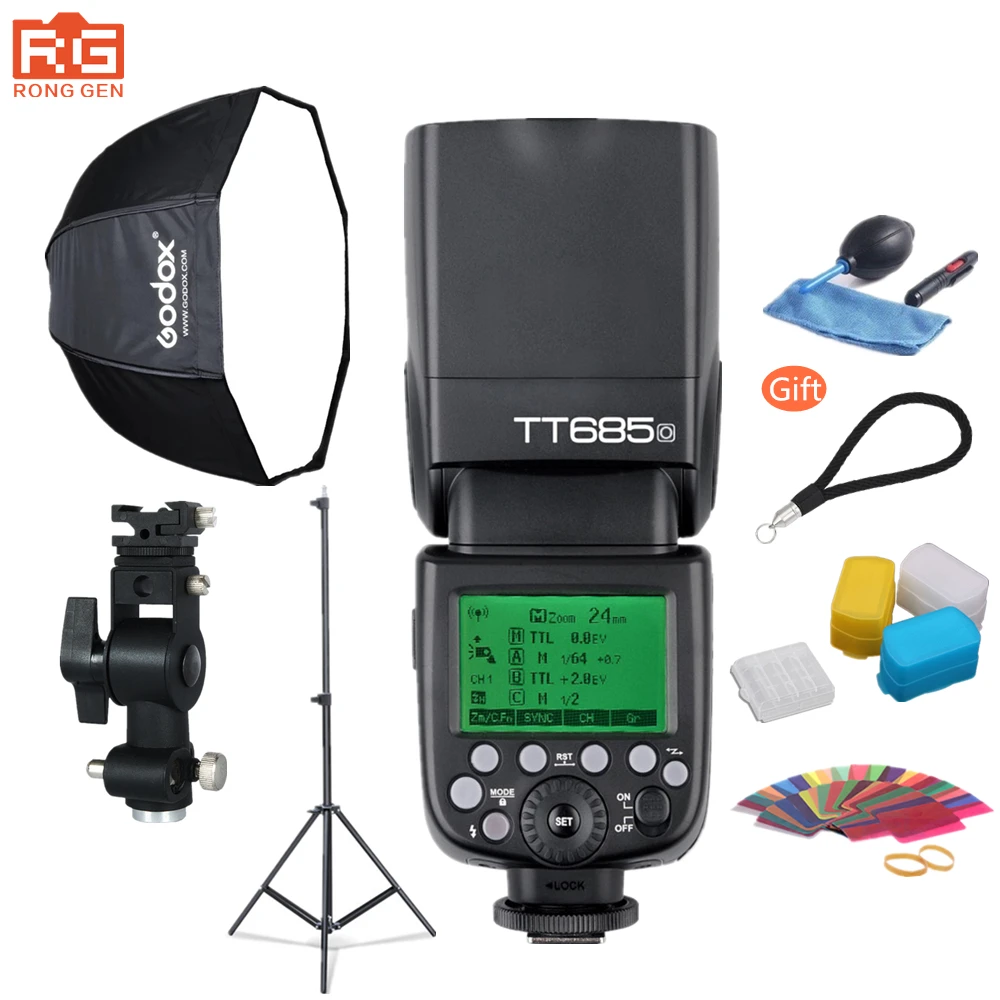 

Godox Photography Suite TT685O 2.4g Wireless TTL HSS Flash + 80cm Umbrella Softbox + Light Stand for Olympus Lumix Camera