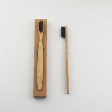 50 шт. черная бамбуковая зубная щетка деревянная зубная щетка новинка бамбуковая мягкая щетина Capitellum бамбуковое волокно деревянная ручка