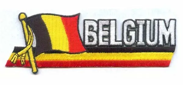 

Custom Belgium Flag Patch Fabric Name Labels for Clothing Heat Cut Edge with Iron On Backing Accept Customed Request MOQ50pcs