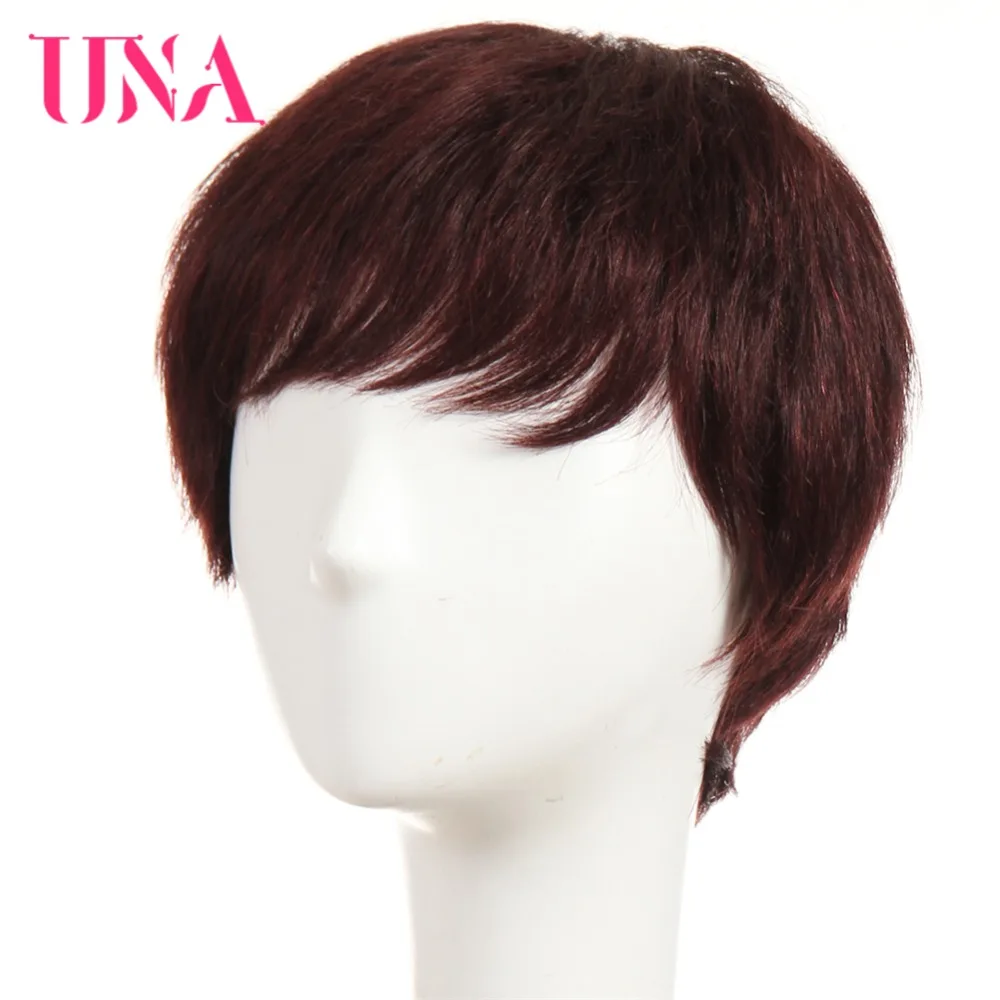 UNA Remy Brazilian Straight Human Hair Wigs #6411 120% Density Color #1 #1B #2 #4 #27 #30 #33 #99J #BUG #350 #2/33 Available
