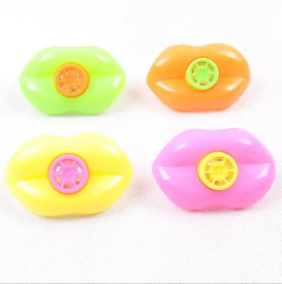 10pcs/lot 11cm New Arrival Plastic Mouth Shape Whistles Toy Children