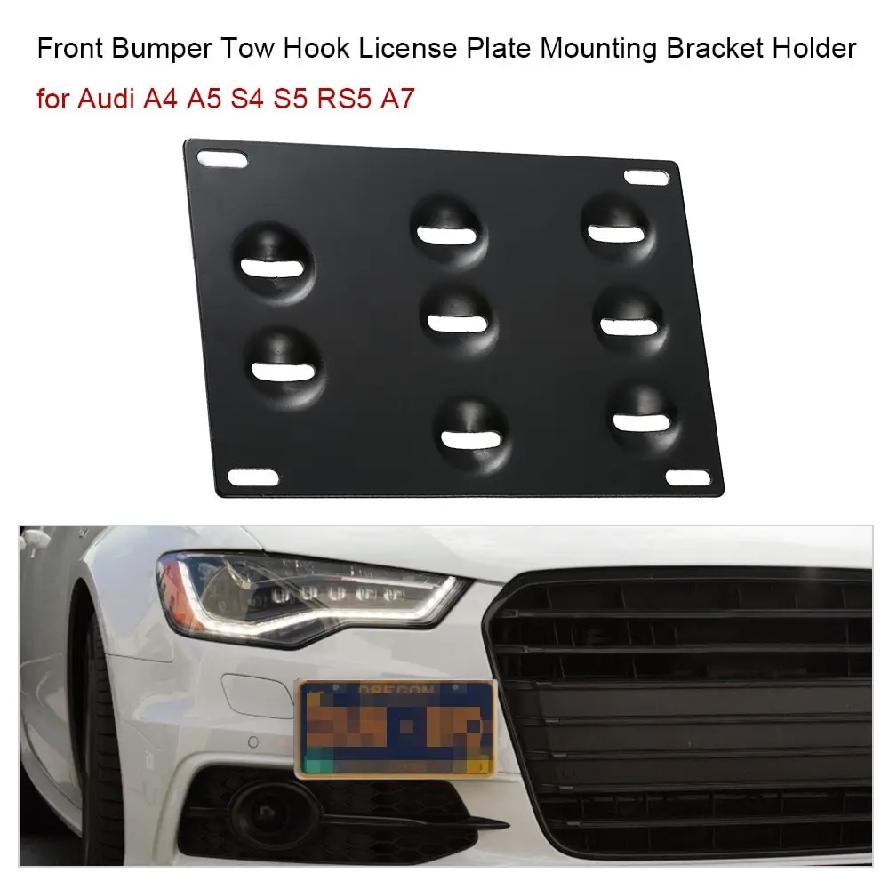 

Front Bumper Tow Hook License Plate Mounting Bracket Holder for Audi A4 A5 S4 S5 RS5 A7