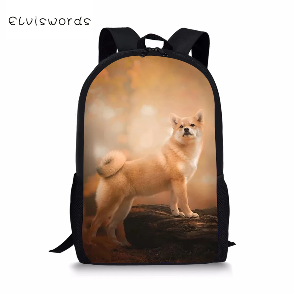 

ELVISWORDS Fashion Kids Backpack Cute Animal Pattern Children's School Bags Shiba Inu Dogs Toddler School Bags Women Backpacks