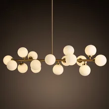 Creative Gold Dinning Room Chandelier Modern Glass Hanging Lamp Light Fixture Suspension Luminaire G4X16 LED AC 85-265V