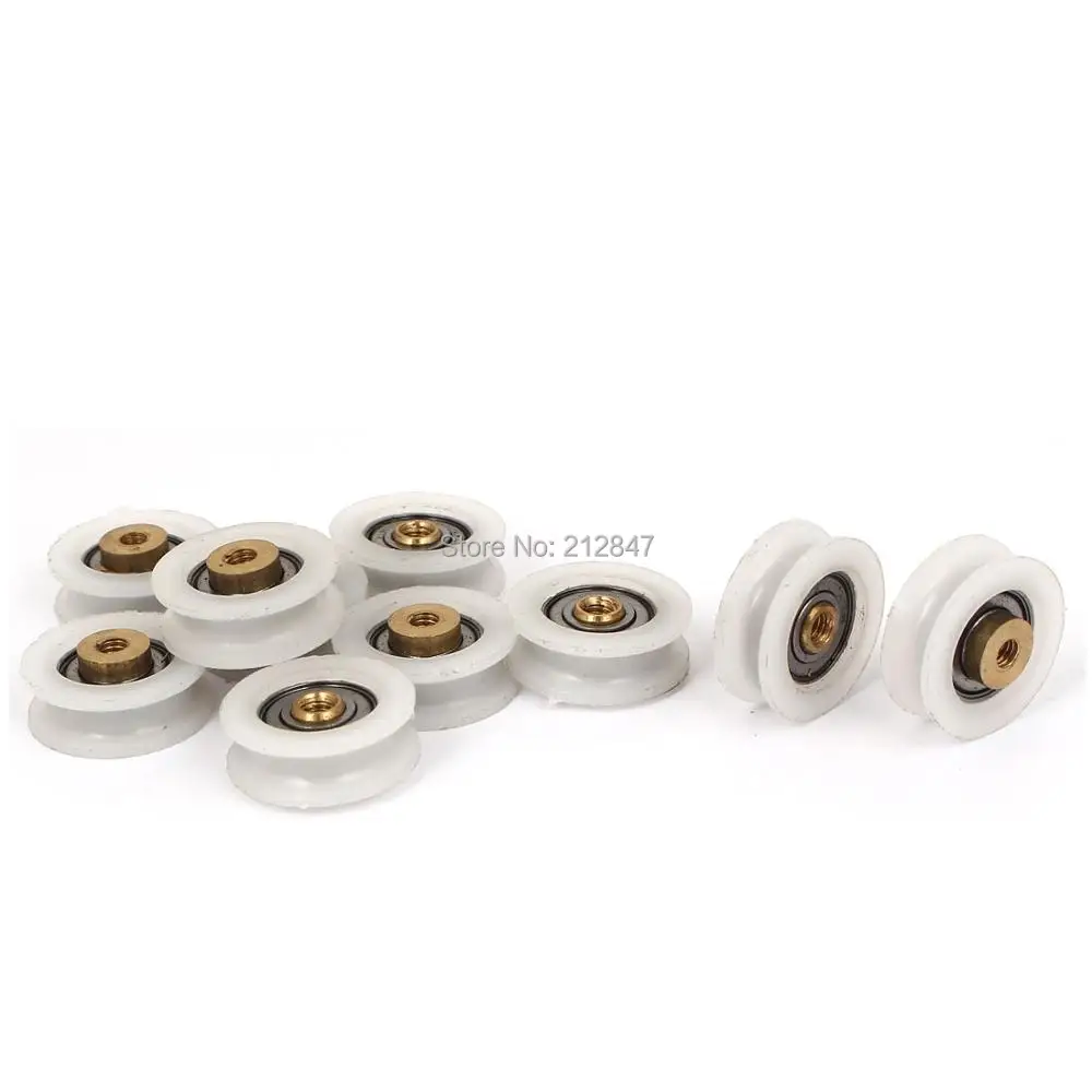 Round Groove Nylon Pulley Wheels Roller 10 Pcs for 5mm Ropein Window