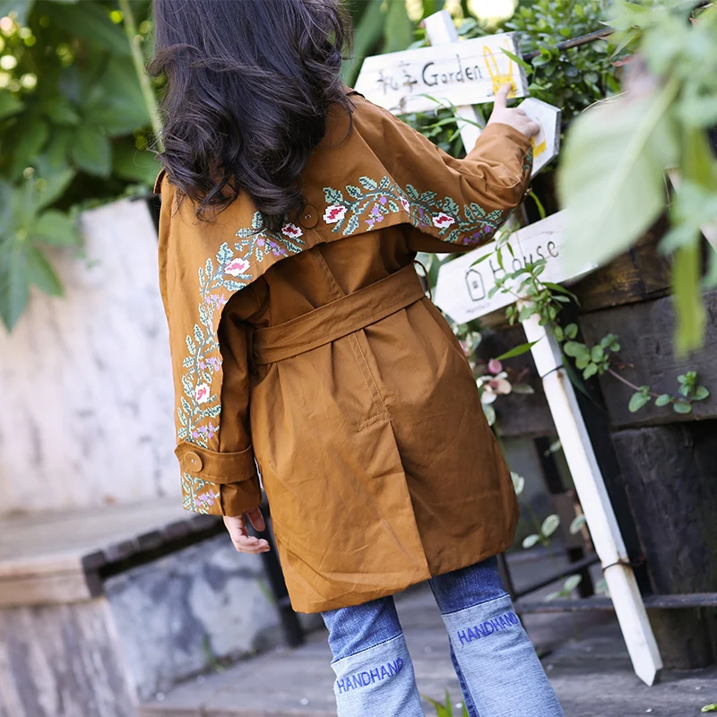 Jmffy 2018 Новый Осенняя Детская куртка кнопки для девочек хлопок ветроустойчивый