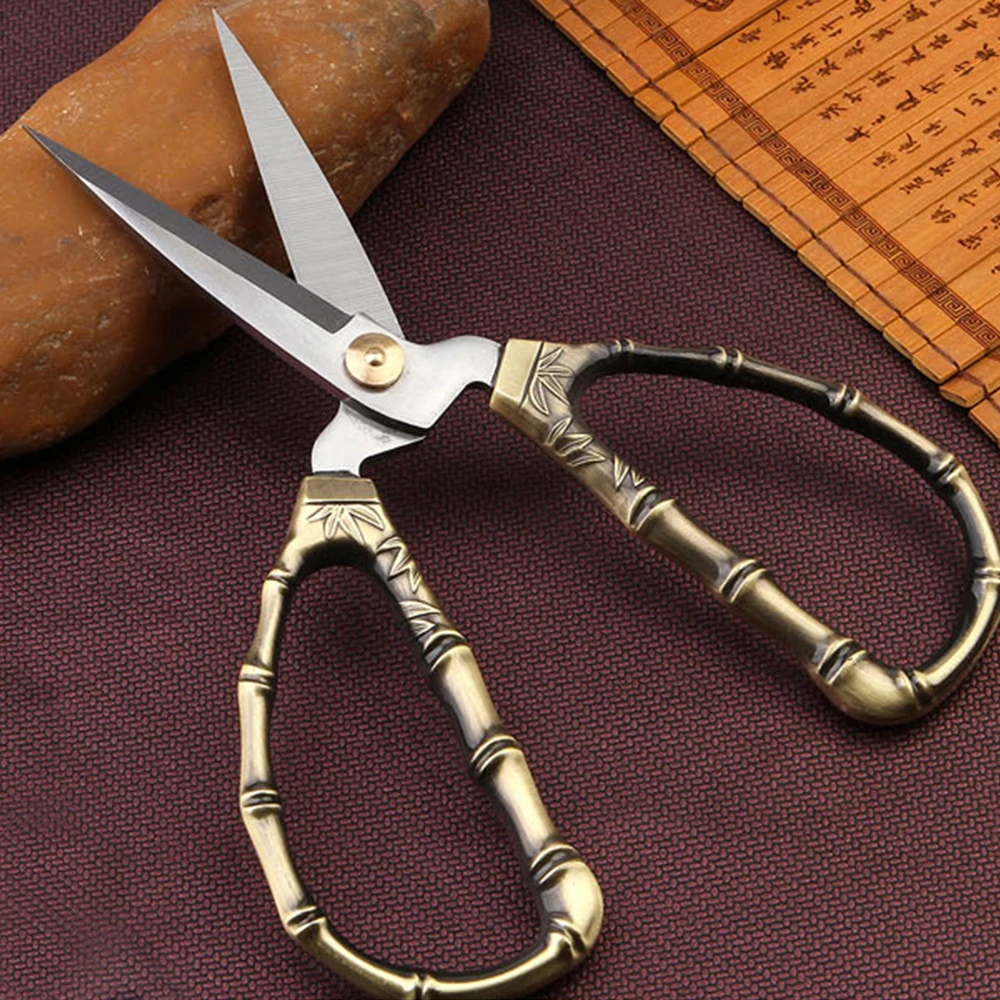 LMDZ 1 шт. 5 размер винтажные бамбуковые стильные ножницы из нержавеющей стали для шитья ножницы для рукоделия Обрезной нож