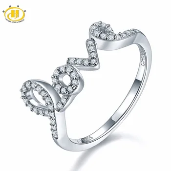 

Hutang Engagement Ring Solid 925 Sterling Silver Natural Zircon Wedding LOVE Ring Fine Fashion Jewelry For Women's Gift New